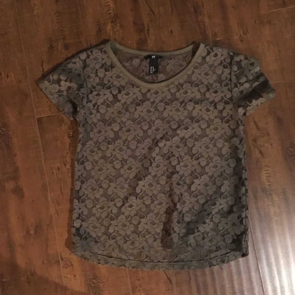 Lace floral shirt