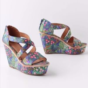 Miss Albright Floral Strappy Wedges
