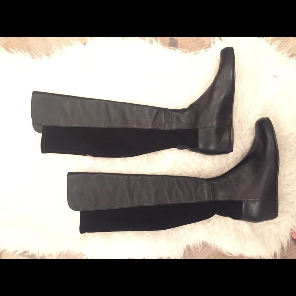 Stuart Weitzman black leather over knee boot