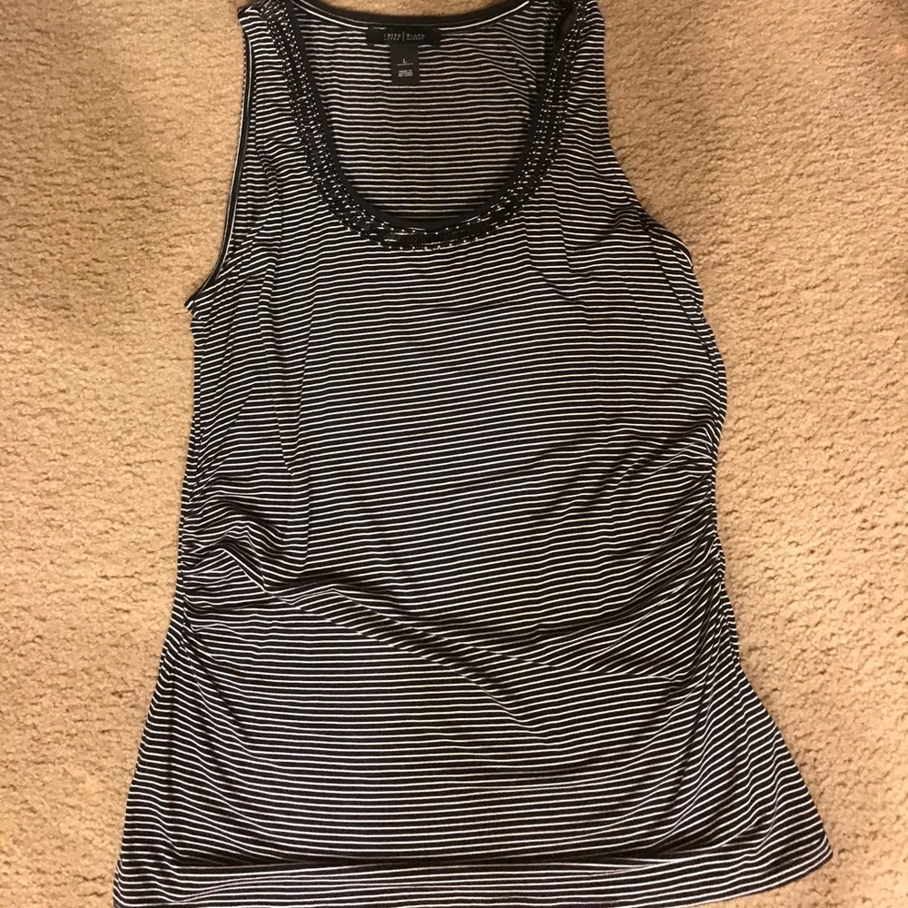 Black and white striped tank