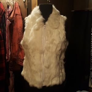 Genuine White Rabbit Fur Vest