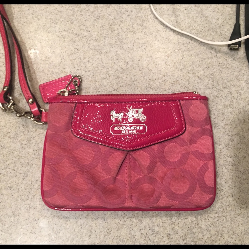 Coach Pink Small Wristlet Wallet