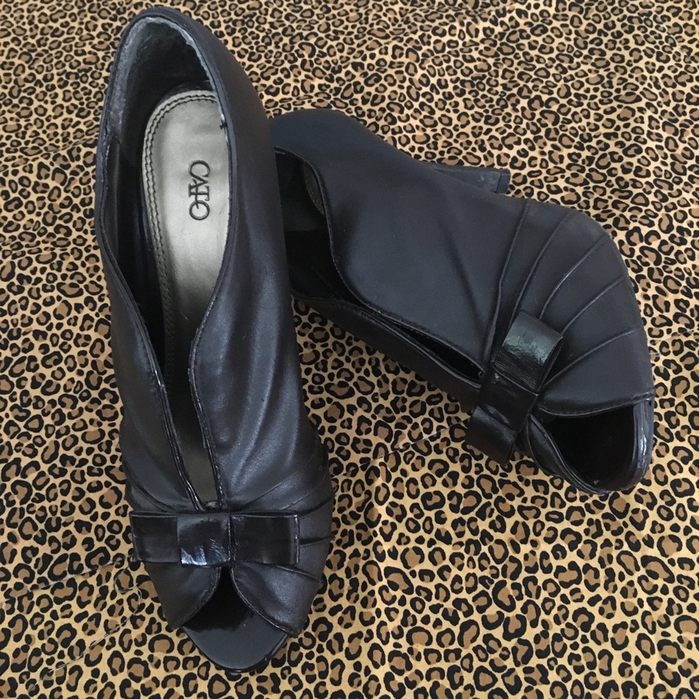 Cato Cacao Brown Open-Style Synthetic Leather Heel