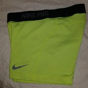 Neon Yellow Nike pro dri-fit shorts