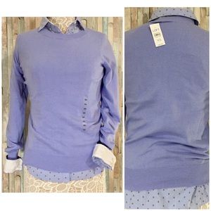 ⬇️$25 NWT Loft Crew Neck Baby blue Cotton Sweater