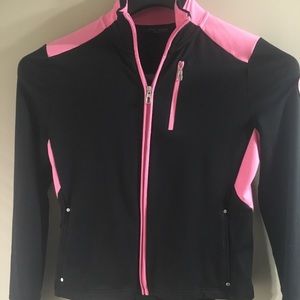 LAUREN Ralph Lauren pink & black zip jacket NWOT