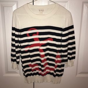 Striped anchor j crew sweater