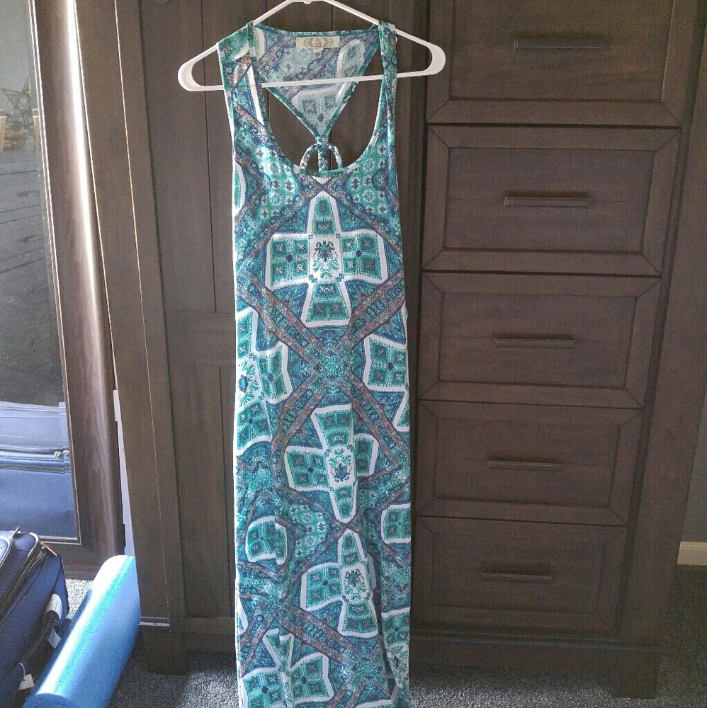 Beautiful patterned dress.
