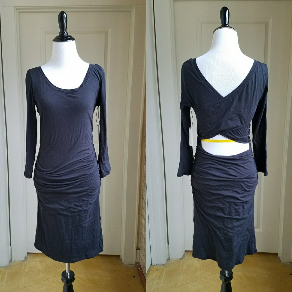 Anthro Velvet by Graham & Spencer Black Dress, M