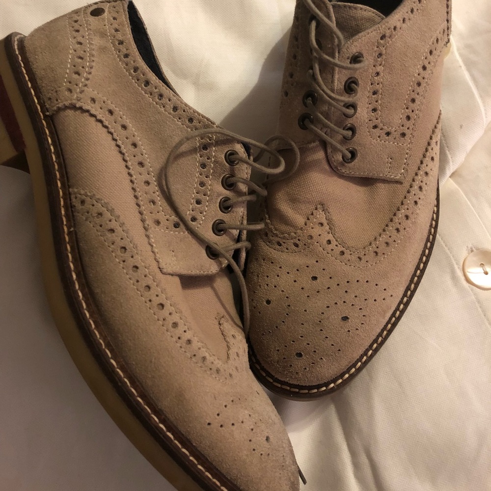 Base London Brogue suede shoes size 10