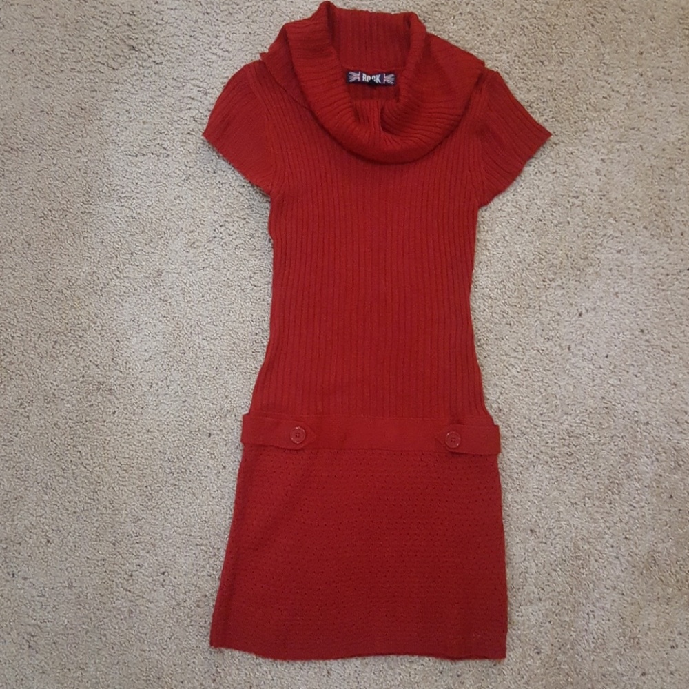 Red sweater dress