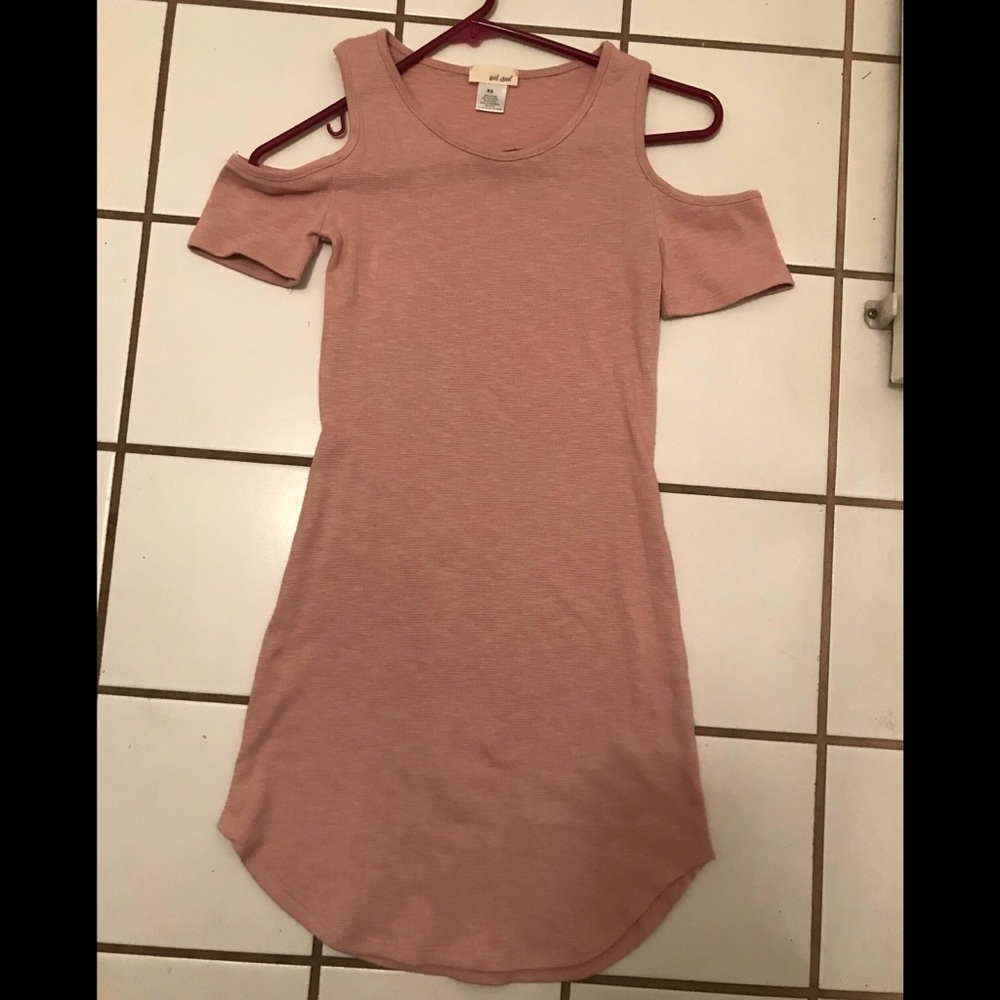 Pink open shoulder dress