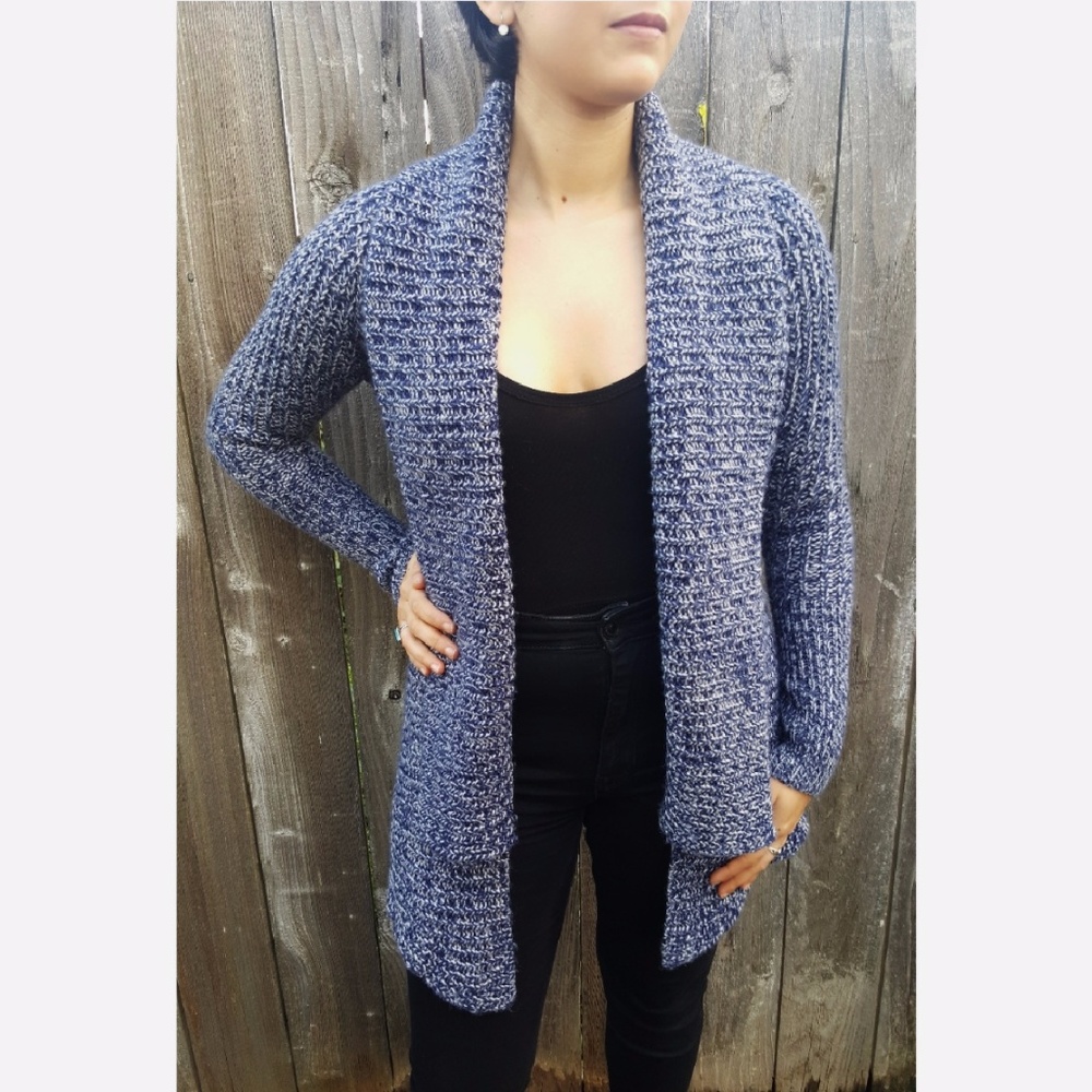 Express Blue Wool Blend Cardigan