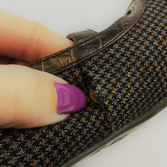 Hot Kiss Brown Tweed Mary Janes Heels, Size 8 - Picture 6 of 8