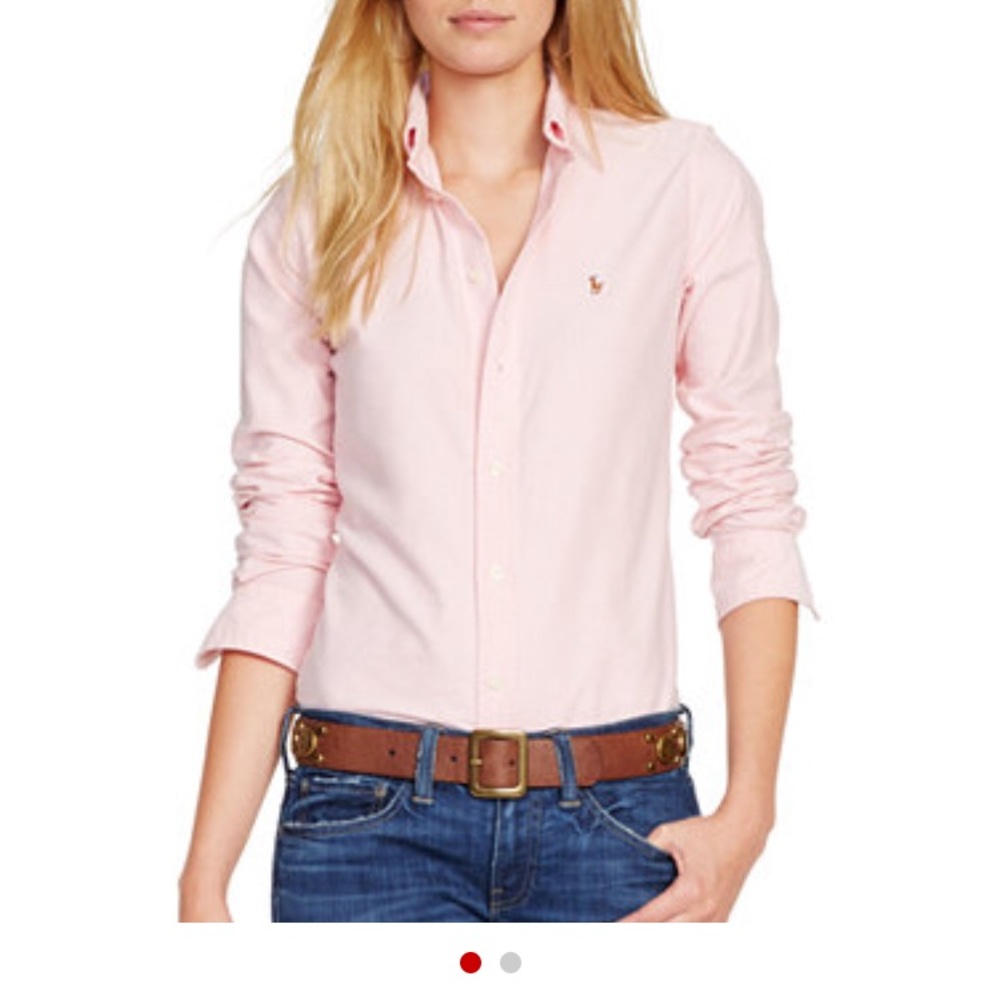  Ralph Lauren pink slim fit long sleeve