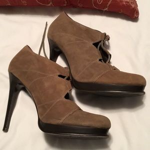 DVF Suede Lace-Up Heels