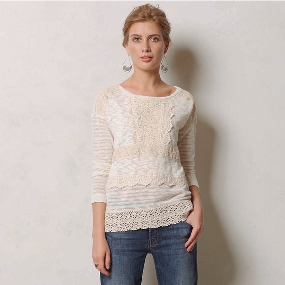 Anthropologie Sweaters - 🆕Listing! Anthropologie Crochet Heirloom sweater