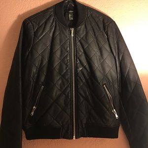 Forever 21 Women's Black Bomber Jacket