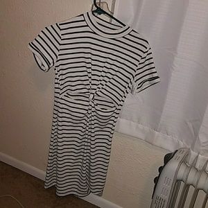 Black and White cut out twisted dress