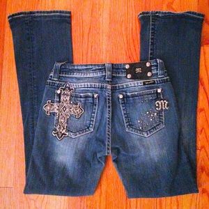 Miss Me cross and crystals bootcut jeans JE5340E7Z