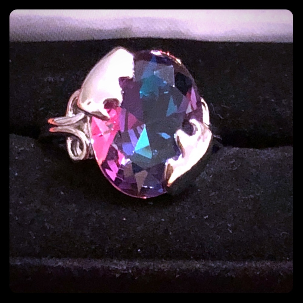 8.9 ct Mystic Rainbow Topaz  & Silver Ring