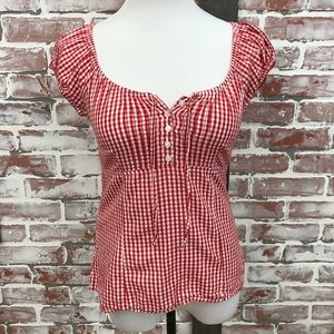 Adorable Red Gingham Top