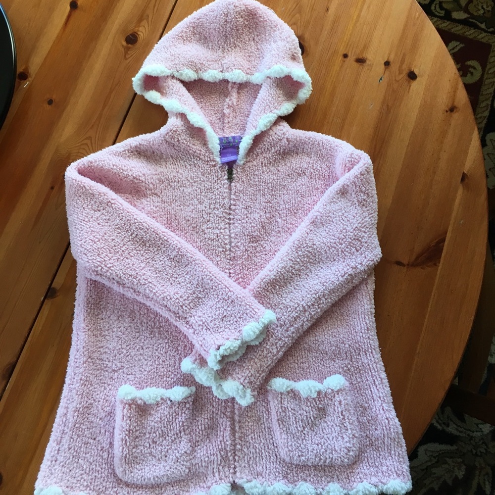 Girls pink blush plush sweater