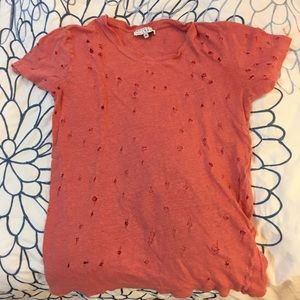 IRO XS DESIGNER HOLE SHIRT IN SALMON