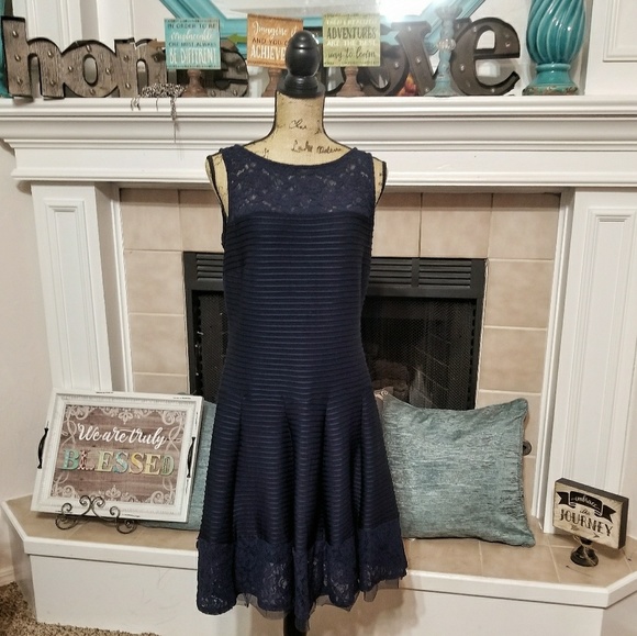 gabby skye Dresses & Skirts - Gabby Skye fit and flare dress with lace detail 10