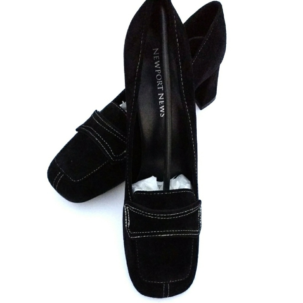 Newport News Black Suede Loafers