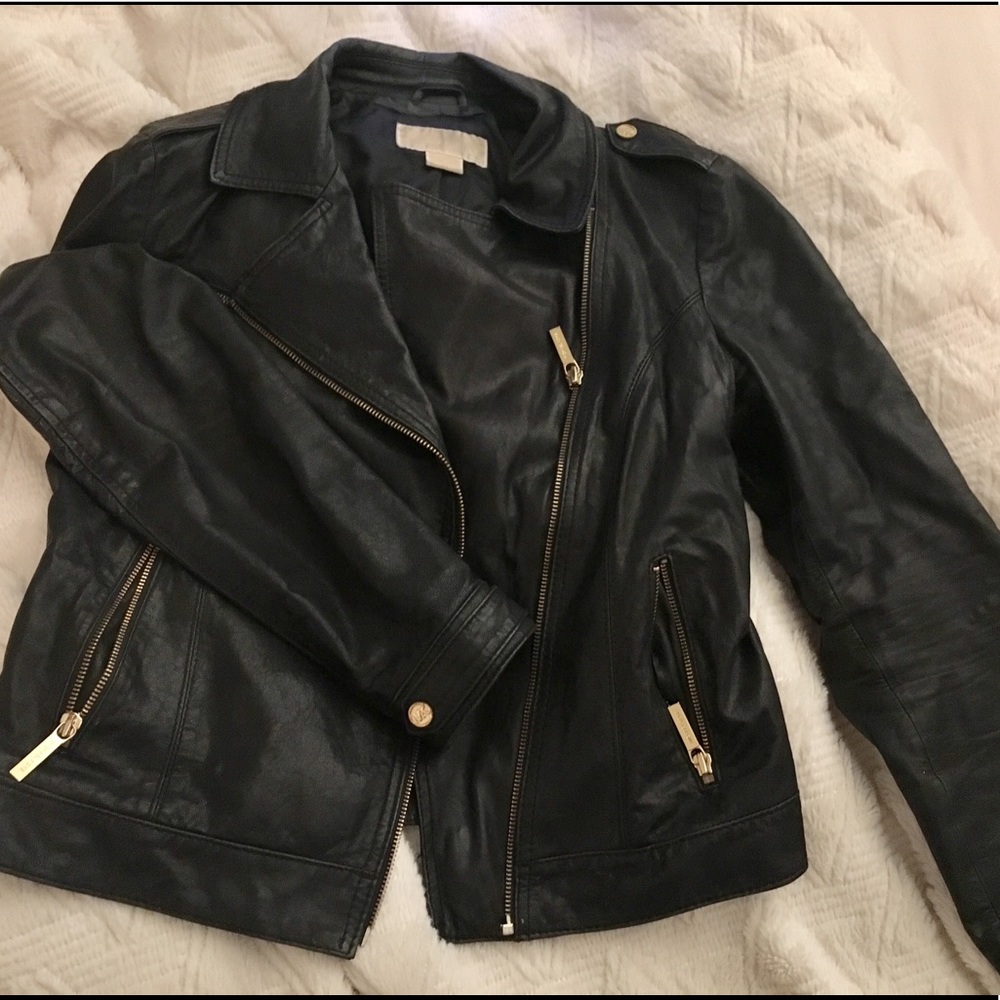 MICHAEL KORS Black Leather Jacket