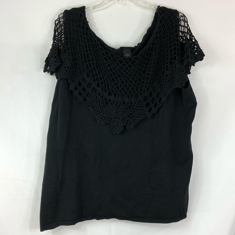 Lane Bryant Crocheted Collared Top Size 22/24 NWT