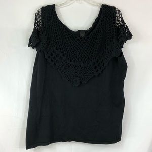 Lane Bryant Crocheted Collared Top Size 22/24 NWT