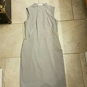 Calvin Klein Grey Double Zipper Dress