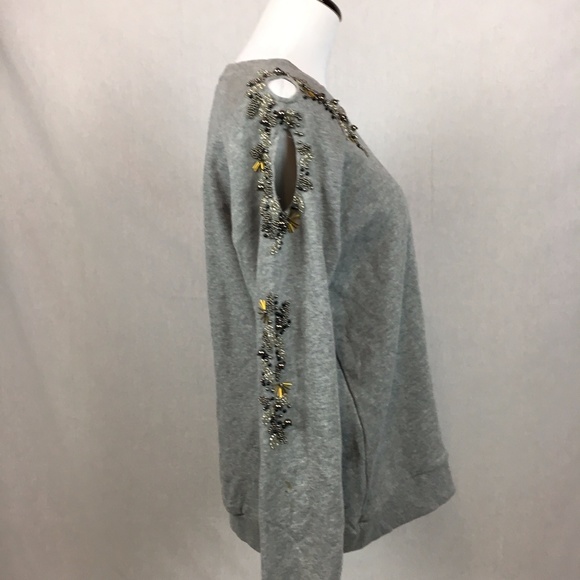 Anthro Deletta Twilight Ivy Beaded sweatshirt - Picture 6 of 8