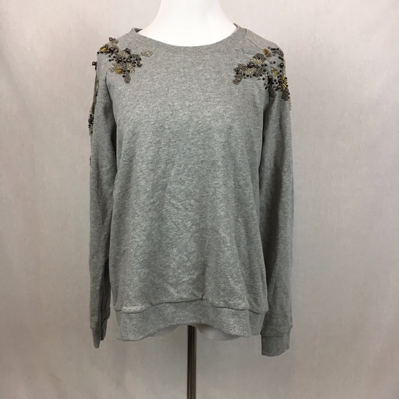 Anthro Deletta Twilight Ivy Beaded sweatshirt - Picture 3 of 8