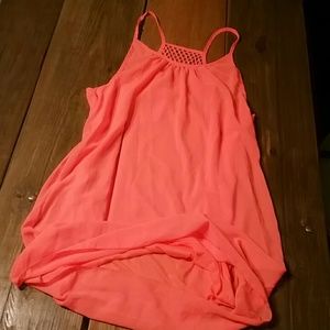 Neon Orange Midi Dress with Detailed Back