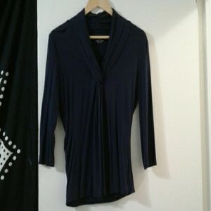 3/4 Sleeve Navy Blue Blouse