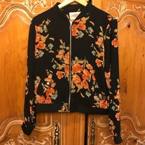 Floral Bomber Jacket Size Large Forever 21