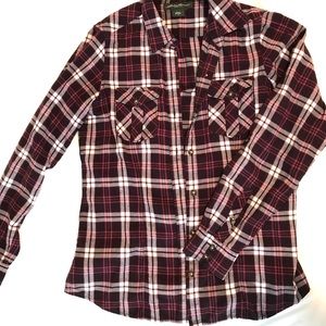 Eddie Bauer plaid button up shirt