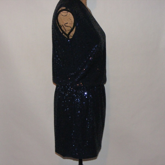 TIBI NAVY BLUE SEQUIN DRESS - Picture 3 of 7