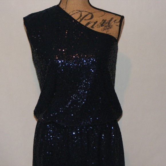 TIBI NAVY BLUE SEQUIN DRESS - Picture 2 of 7