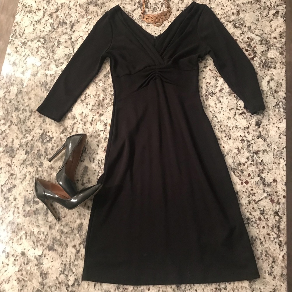 Black v-neck dress