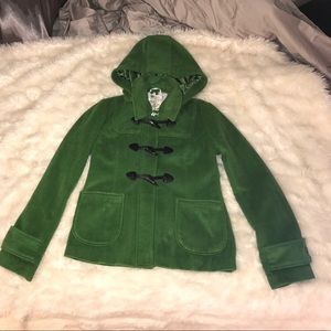 Green fleece pea coat