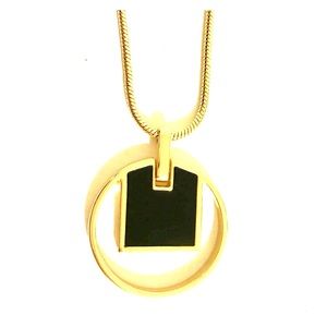 Gold and black Chico's necklace
