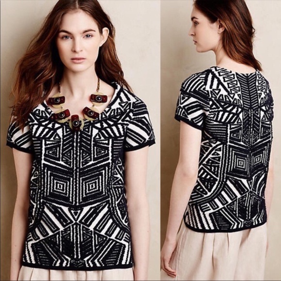 Anthropologie Sweaters - FLASH SALE Anthro Moth Dahlia Jacquard Pullover S