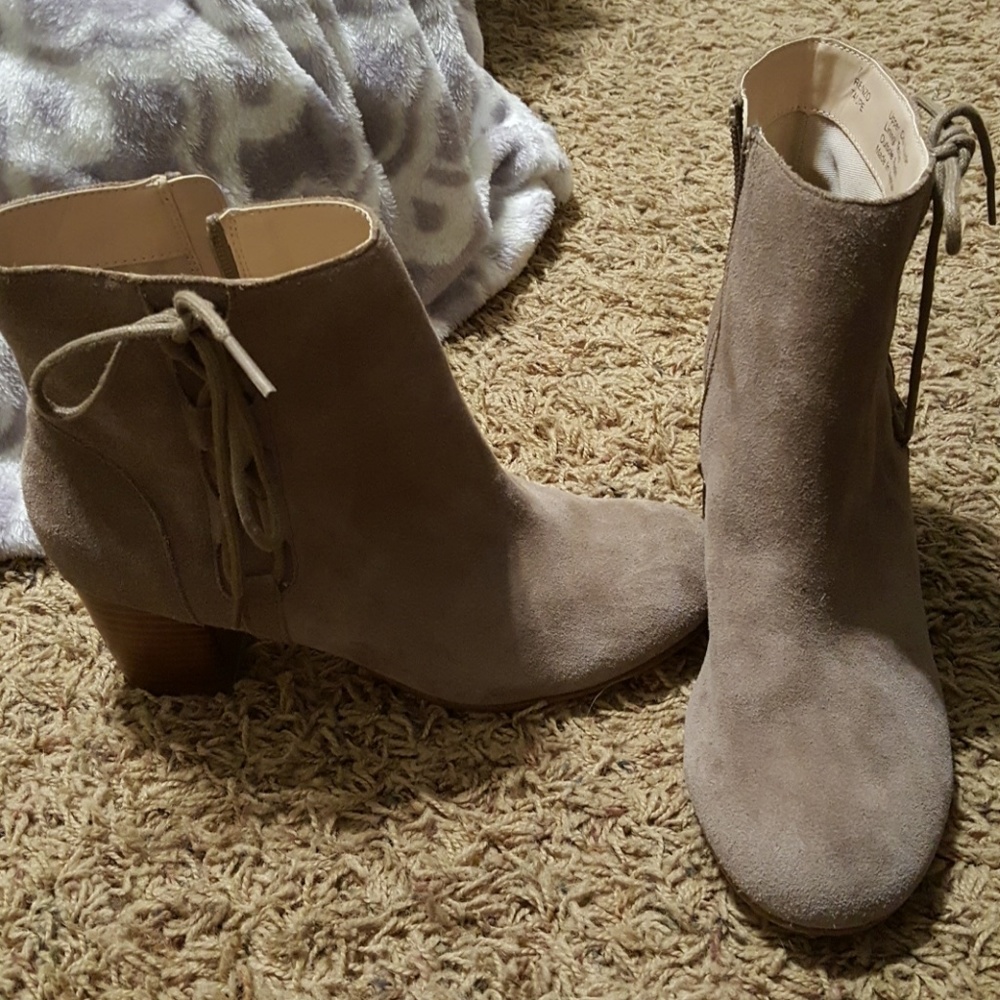 Taupe Lace Up Booties