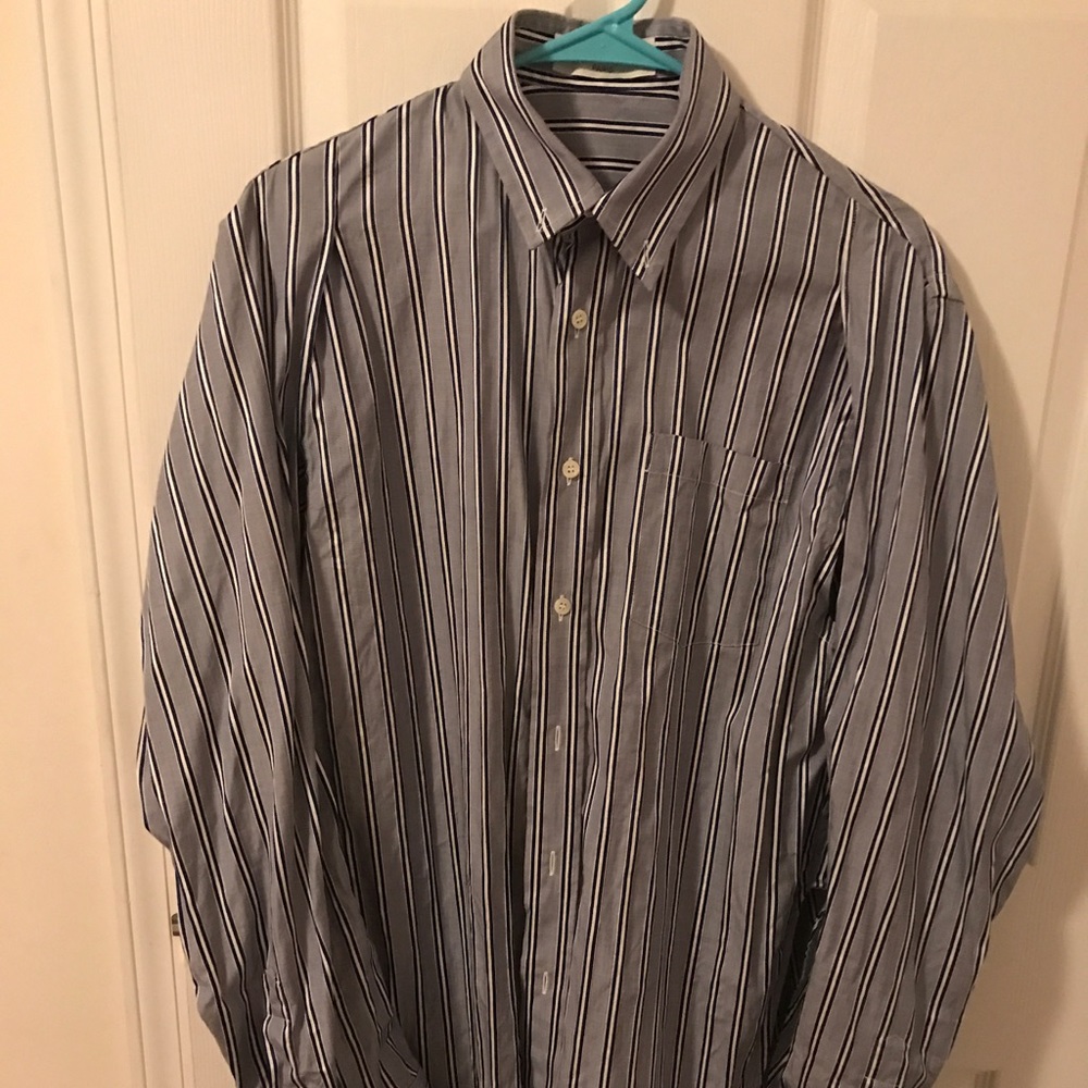 A  striped blue over sizedBalenciaga shirt