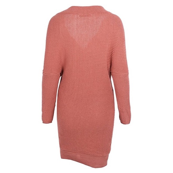 Faux Wrap Cross Front Chunky Knit Sweater Dress - Picture 6 of 6