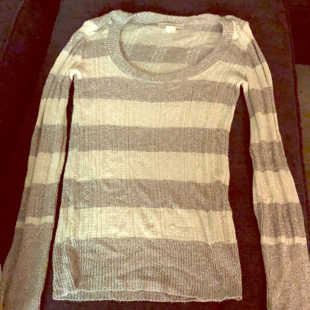 Gray and Tan stripe sweater